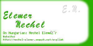 elemer mechel business card